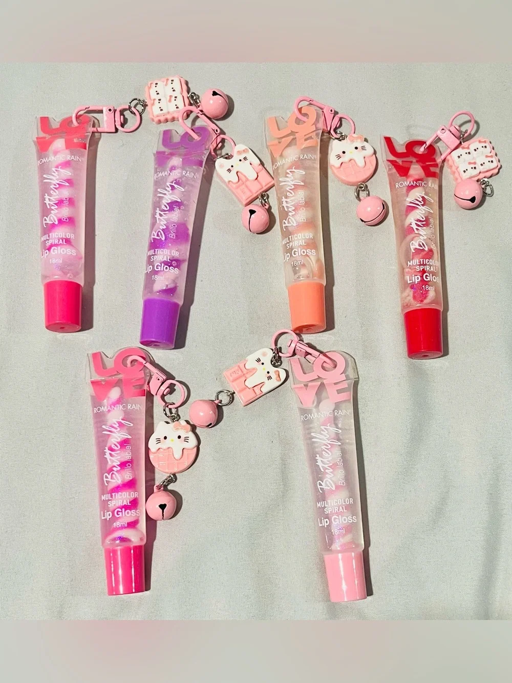 6 Pack Honey Lip Gloss with Cute Charm